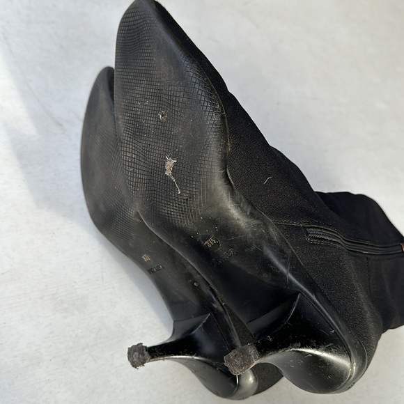 PRADA SPORT | Black Nylon Pointed Toe Kitten Heel Ankle Boots - Picture 8 of 12